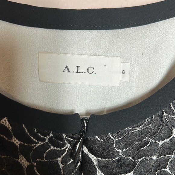 A.L.C Varney Dress Black and Navy Floral Bodice size 6 - Picture 6 of 14